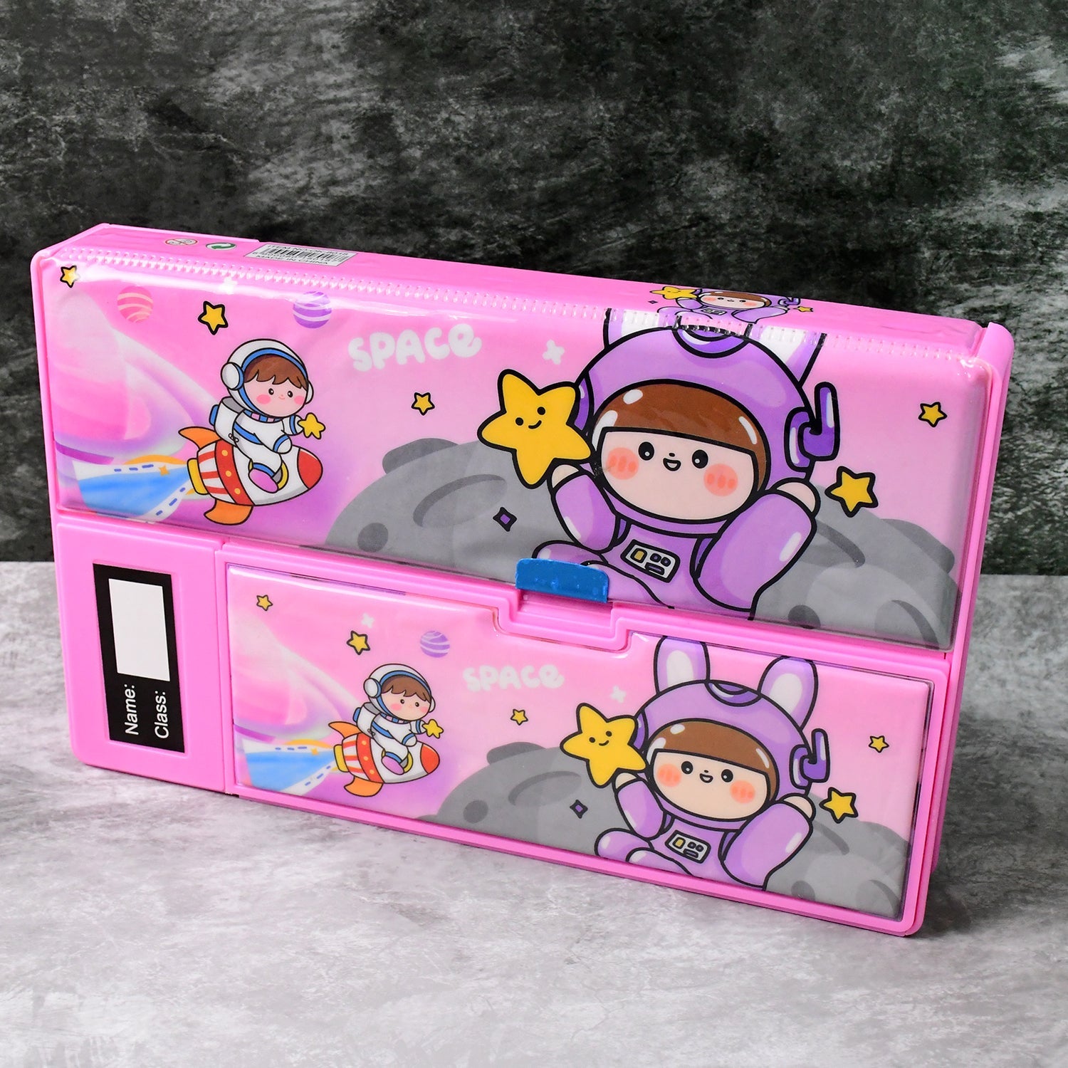 Multi-Functional Space Theme Pencil Box with Built-in Calculator (1 Pc) Multi-Functional Space Theme Pencil Box with Built-in Calculator (1 Pc)